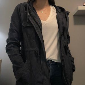 AE Navy Hooded Utility Jacket